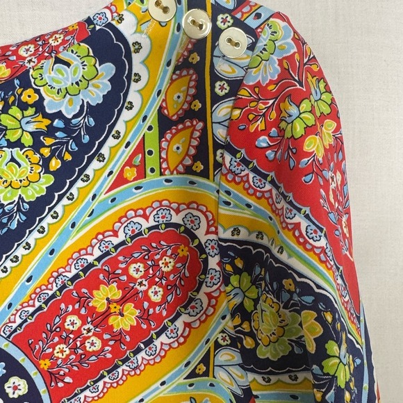 J McLaughlin Womens Catalina Cloth Paisley Popover Top M  Colorful Maximalist - Picture 6 of 9